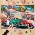 500 piece retro style jigsaw puzzles for adults, perfect for car and food station enthusiasts