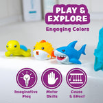 Tub Works Under the Sea Light Up Bath Toys 6 Pack Water-Activated Color Changing