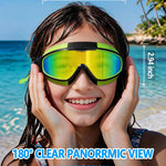 Swim Goggles for Kids 3-15 with Earplugs Large Frame Anti-Fog/UV Swimming Goggles for Boys Girls Toddler 2PCS