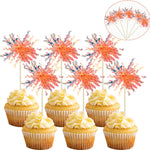 30Pcs Foil Firework Cupcake Toppers: Premium Decorations for Birthdays, Parties & Desserts