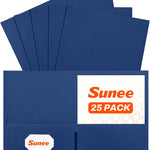 SUNEE Folders with Pockets (25 Pack, Pastel Colors), 2 Pocket Folders Fit Letter Size Paper, Paper File Folder for School Office Home Business
