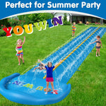 Extra Long Water Slide for Kids Adults, 32.8 FT Inflatable Slip Water Slides for Kids Backyard, Heavy Duty Slide with 2 Boards Double Lane Lawn Slides for Boy Girl Outdoor Water Play