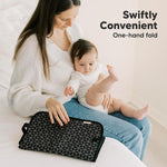 KeaBabies Portable Diaper Changing Pad, Easy Wipe Clean, 25x13 (Black Geo) | Foldable Waterproof Baby Changing Mat for Diaper Bag, Compact, Lightweight, Newborn, Infant, Baby Changer Travel Essential