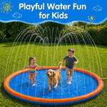 Splash Pad for Kids and Dogs, 87" Extra Large Non-Slip Sprinkler Pad | Thickened Outdoor Water Toys for Toddlers 3+, Backyard Summer Fun for Boys & Girls