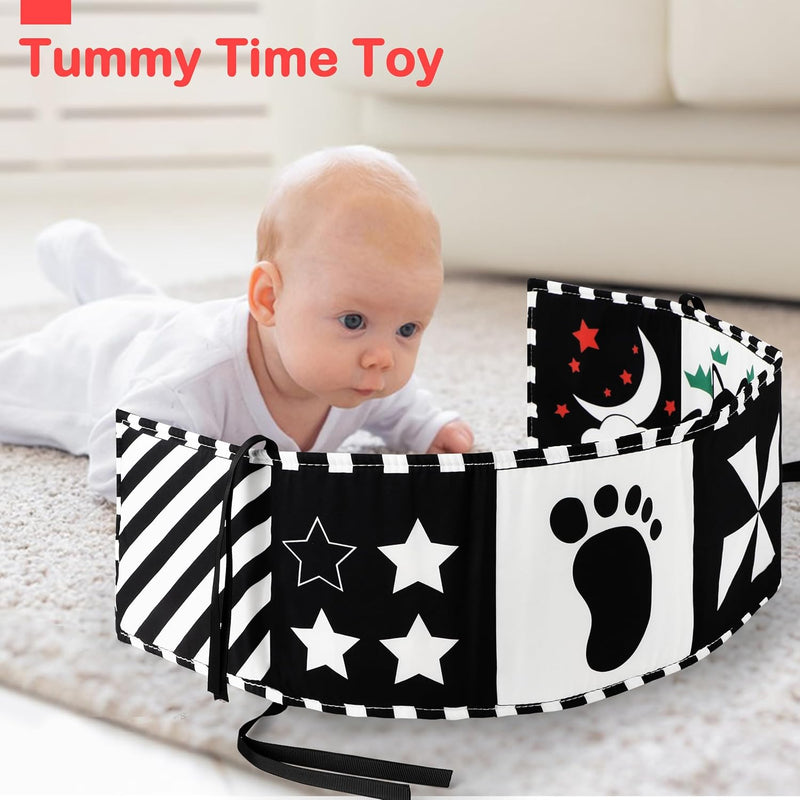 URMYWO High Contrast Baby Toy, Soft Baby Book for Newborn, Visual Stimulation, Montessori Sensory Infant Toys