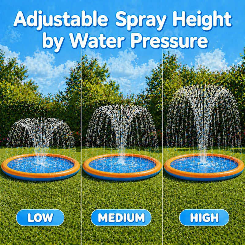 Splash Pad for Kids and Dogs, 87" Extra Large Non-Slip Sprinkler Pad | Thickened Outdoor Water Toys for Toddlers 3+, Backyard Summer Fun for Boys & Girls
