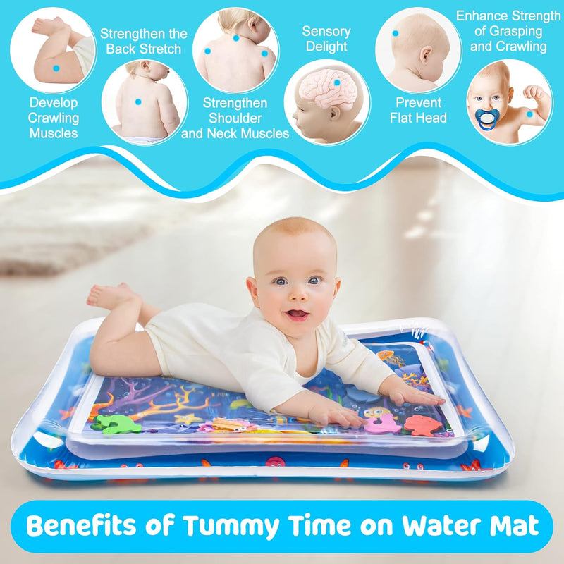 Yeeeasy Inflatable Tummy Time Water Mat for Babies, Infants & Toddlers 3-24 Months - Promotes Development & Sensory Enjoyment