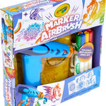 Crayola Marker Airbrush Spray Art Kit, Battery-Powered Sprayer with 8 Washable Markers & 5 Stencils, DIY Craft Set, Ages 6+