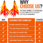 iconikal flame streamers for bicycle or scooter handlebar kids bike easy install