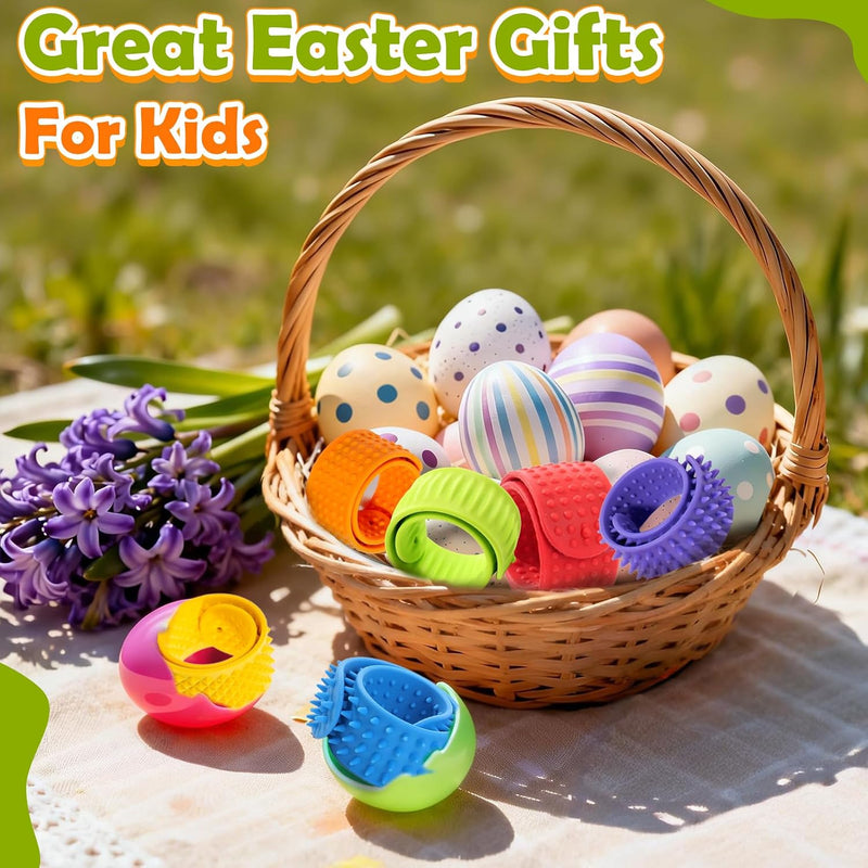 Sensory Fidget Toys for Kids: Textured Silicone Slap Bracelets 6 Pack, Stress Relief Fidgets for Autism ADHD, Wearable Sensory Toys for Adults Office Desk, Calm Down Travel Airplane Toys