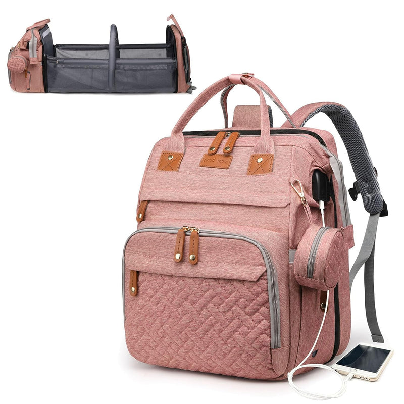 Baby Diaper Bag with Changing Station, Waterproof Diaper Bag Backpack for Moms Dads with USB Charging Port, Baby Shower Gifts, Baby essentials, Black