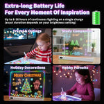 13.7" Rechargeable Led Drawing Board with 8 RGB Colors, 6 Dynamic Modes, Portable Stand for Kids and Adults