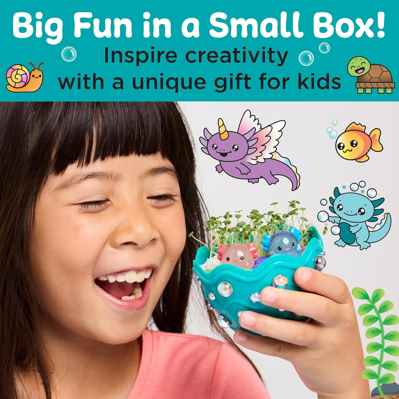 Kids' Axolotl Terrarium STEM Science Kit, Arts and Crafts, Indoor Gardening for Girls (Ages 6+) - Spring Gifts & DIY Toys