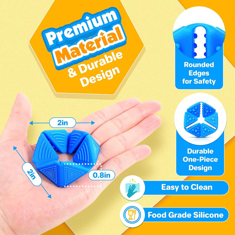 KLT Fidget Sensory Toys for Kids: Quiet Silicone Sensory Flip Cube with Textures - Calming Toys for Autism Kids Stress Reduce - ADHD Fidget Toys for Classroom Focus