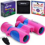 Vibrant green blue kids binoculars with sticker book and shockproof design for children aged 3+ years