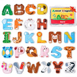 joycat wooden thick alphabet magnets for toddlers, large size cute animal colorful abc magnetic letters