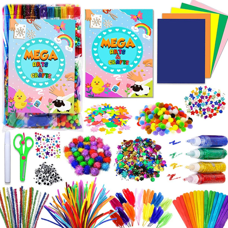 Goody King Arts and Crafts Supplies for Kids - 1170Pcs+ Craft Art Supply Kit for Toddlers Kids Craft Supplies & Materials Age 4 5 6 7 8 9 - Christmas D.I.Y. Crafting School Supplies