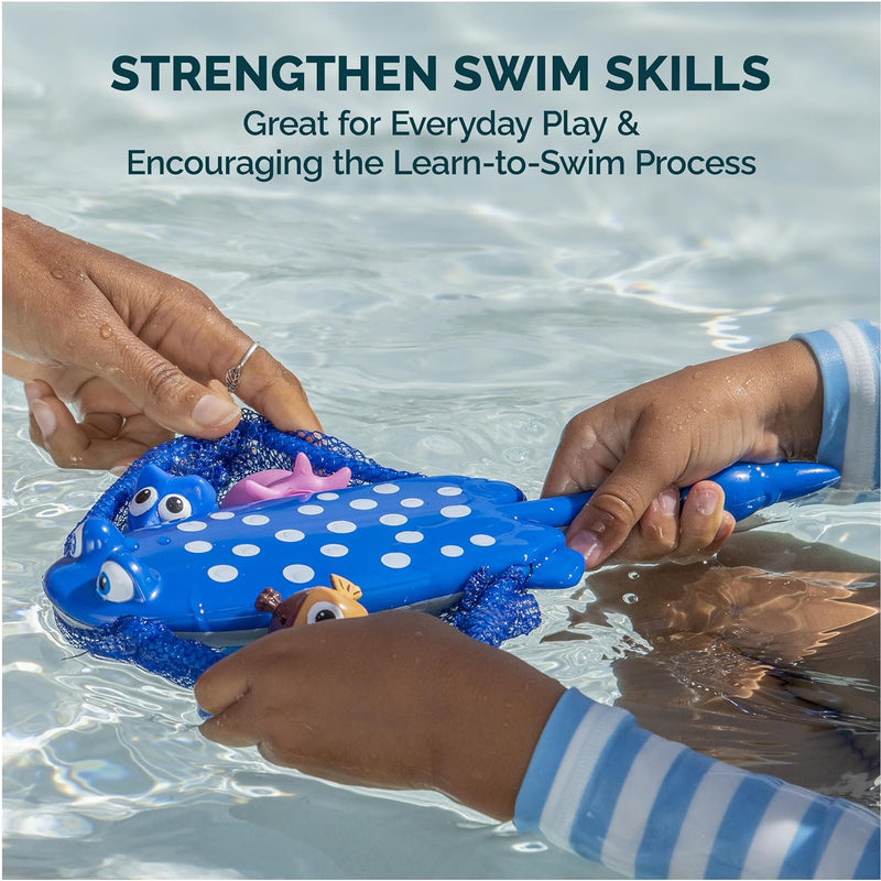 SwimWays Disney’s Finding Dory Mr. Ray’s Dive and Catch Game for Ages 5+ | Weighted Waterproof Figurines Sink and Encourage Active Summer Play; Builds Swimming Confidence With Diving Games and Races