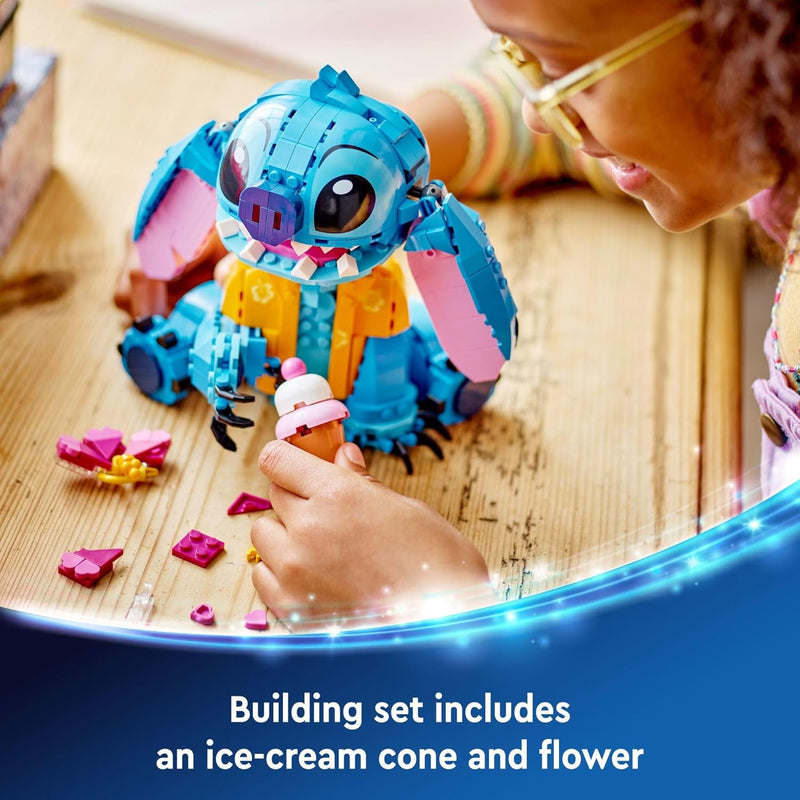 LEGO Disney Stitch Toy Building Kit, 432 Pieces, 9+ Year Old Kids, Buildable Figure, Ice Cream Cone, Fun Gift