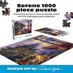 Buffalo Games 1000-piece Canoe Lake Jigsaw Puzzle with Darrell Bush Artwork - Made in USA