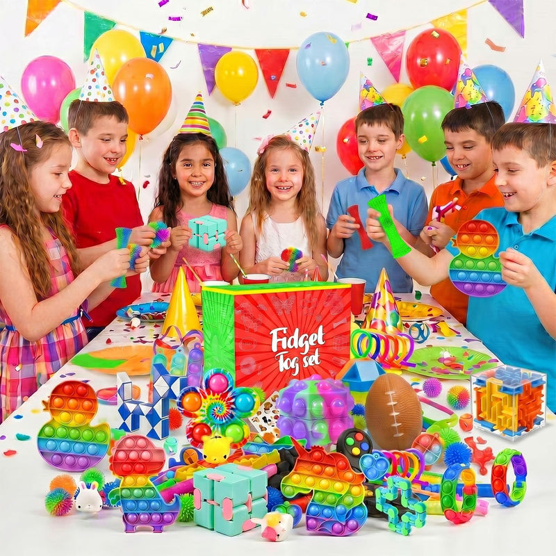 Fidget Toys, 160 Pack Party Favors for Kids 8-12 4-8, Sensory Toys Bulk Autism Autistic, Treasure Box Toys for Classroom, Stocking Stuffers, Goodie Bag Stuffers, Christmas Birthday Gifts Prizes