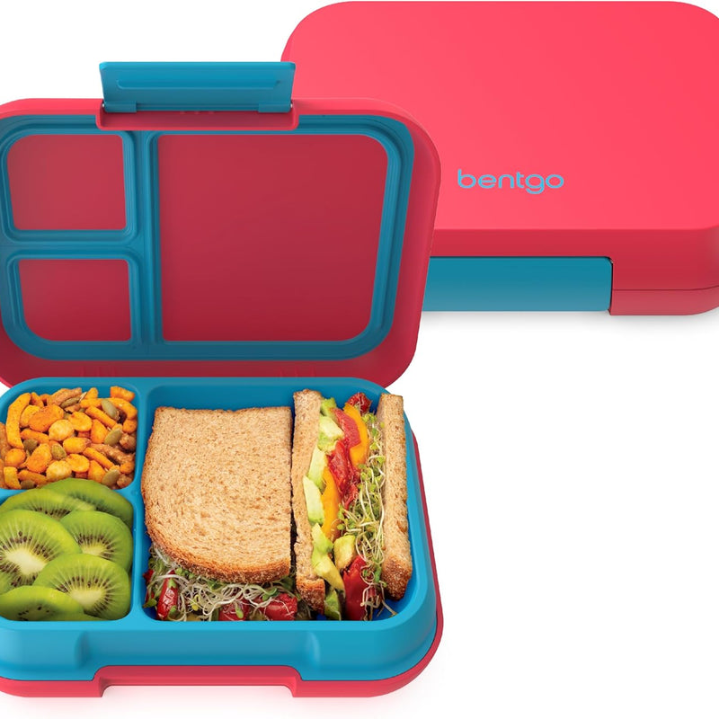 Bentgo Pop - Leak-Proof Lunch Box & Removable Divider for Ages 8+ & Teens - Lunch Container Holds 5 Cups of Food; 3-4 Compartments; Microwave/Dishwasher Safe; 2 Year Warranty (Navy Blue/Chartreuse)