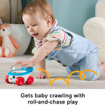 Fisher-Price Corn Popper Mini Vehicle Toy | 3.6 x 3.7 Inches, Push Along, Crawl After Play, Fun Sounds, Baby & Toddlers Ages 6+ Months