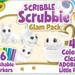 Crayola Scribble Scrubbies Glam Pack (4 Pets), Washable Pet Care Toy & Coloring Animal Craft Kit, Gift for Kids Ages 3+