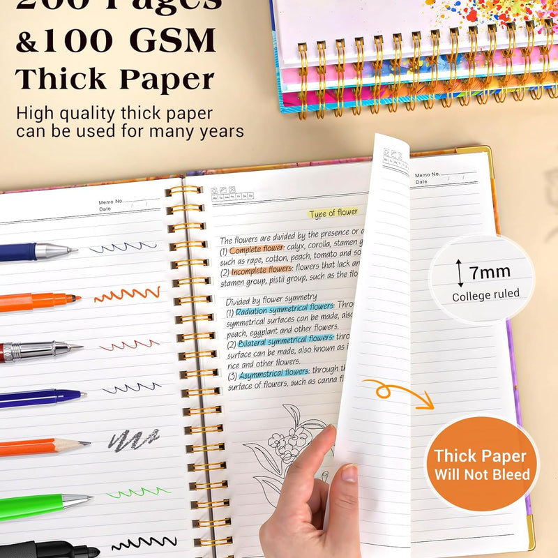 Lined Spiral Notebook Journal for Women, 150 Pages Cute Notebooks 5.75” x 8.38”, A5 Hardcover Spiral Journals with 100 GSM Thick Paper, College Ruled Notebook for Writing Work School, Autumn Tree