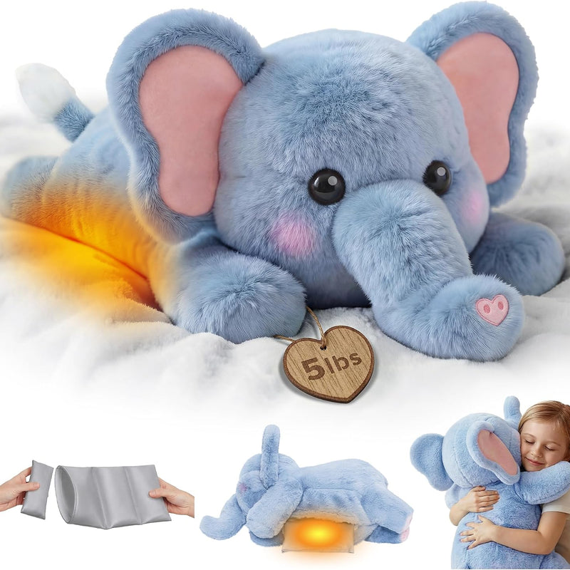 Mewaii Weighted Stuffed Animals 5 lbs Adjustable, Heated & Coolable 23 Inch Plush for Realistic Hug, Microwavable Removable Inner Pad, Cat Gifts for Adults & Kids (Black)