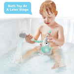 Yookidoo Baby Bath Shower Head with Elephant Water Pump for Newborns and Toddlers