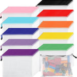EOOUT 24pcs Mesh Zipper Pouch Bags, for Organizing Storage, Waterproof Zipper Pouches, Letter Size, File Bags for Toys, Puzzle, Board Games