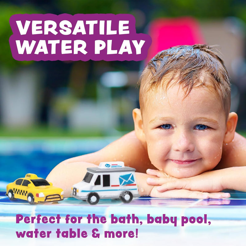 Tub Works® Vehicles™ Bath Cars | Mold-Free, Soft, Squeezable & Floating Bath Toys for Babies & Toddlers