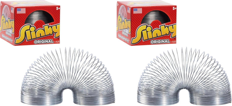 The Original Slinky Walking Spring Toy, 2.75-inch Diameter Metal Slinky, Fidget Toys