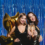 Blue Party Decorations 2 Pack Ocean Party Streamers Tinsel Fringe Curtains Photo Booth Props Celebration Decorations Set