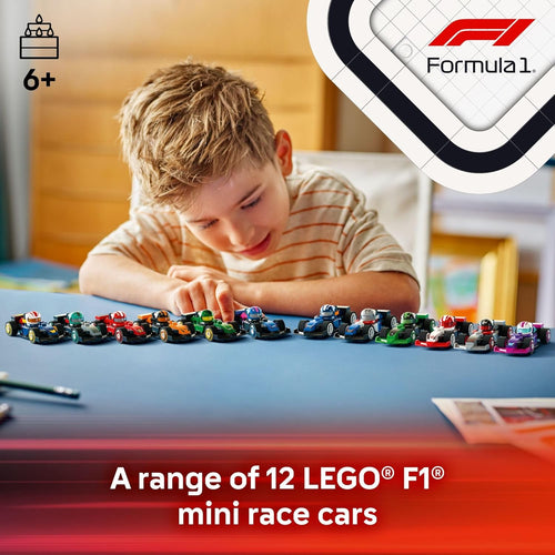 LEGO F1 Collectible Race Cars, 6 Pack - Building Set for Kids 6+, Birthday Party Favor or Gift - Mystery Box W/Surprise F1 Car Toys
