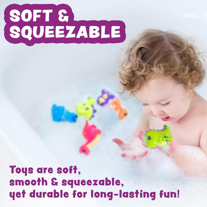 Mold-Free Dinosaur Bath Toys: Soft, Squeezable, and Float on Water for Toddlers