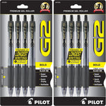 Pilot G2 Premium Refillable & Retractable Rolling Ball Gel Pens, Bold Point, Bold Gel Pens, 1.0 mm, Black Ink, 4-Pack