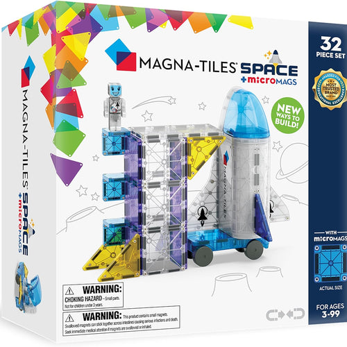 MAGNA-TILES Space 32-Piece Magnetic Construction Set, The Original Magnetic Building Brand