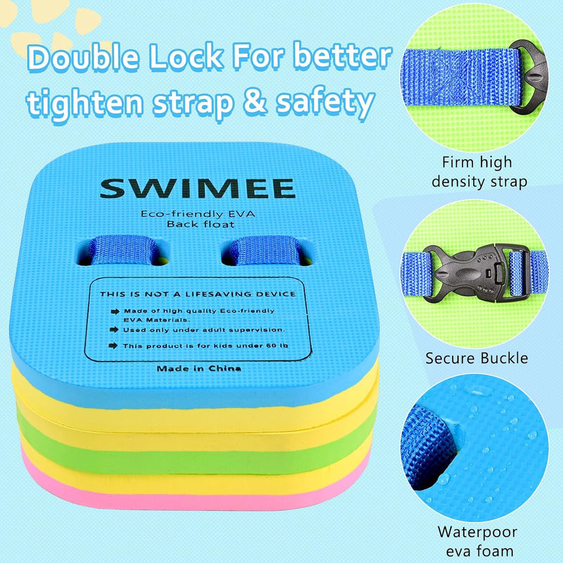 SWIMEE Back Float Safety Swim Trainer Swimming Bubble Belt with Adjustable 3 Layers Swim Belts Comfortable Waterproof Floaties Device for Kids Toddler Swimming Floats (10lb-60lb)