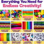 Blue Squid 3000+ pcs Arts and Crafts Supplies for Kids | Craft Kit Box for Kids Age 4-5, 4-8, 6-8, 8-12 | Craft Supplies & Materials Crafts Set Toys Art Box Gifts for Girls Boys Bulk Art Kit