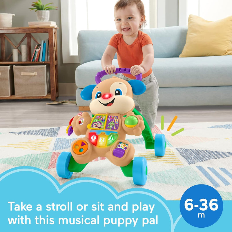 Fisher-Price Baby Toy Laugh & Learn Smart Stages Puppy Walker with Educational Music Lights & Activities for Infants Ages 6+ Months