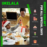 UKELALA Green Wired Headphones for Youth - Portable On Ear Headphones for School Airplane Travel