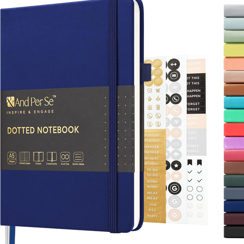 &And Per Se Lined Journal Notebook, 160 Pages, A5 5.7 x 8 inches College Ruled Thick Paper Notebook Journals for Writing, Hardcover Notebooks for Women Men Office School (1 Pack, Green)