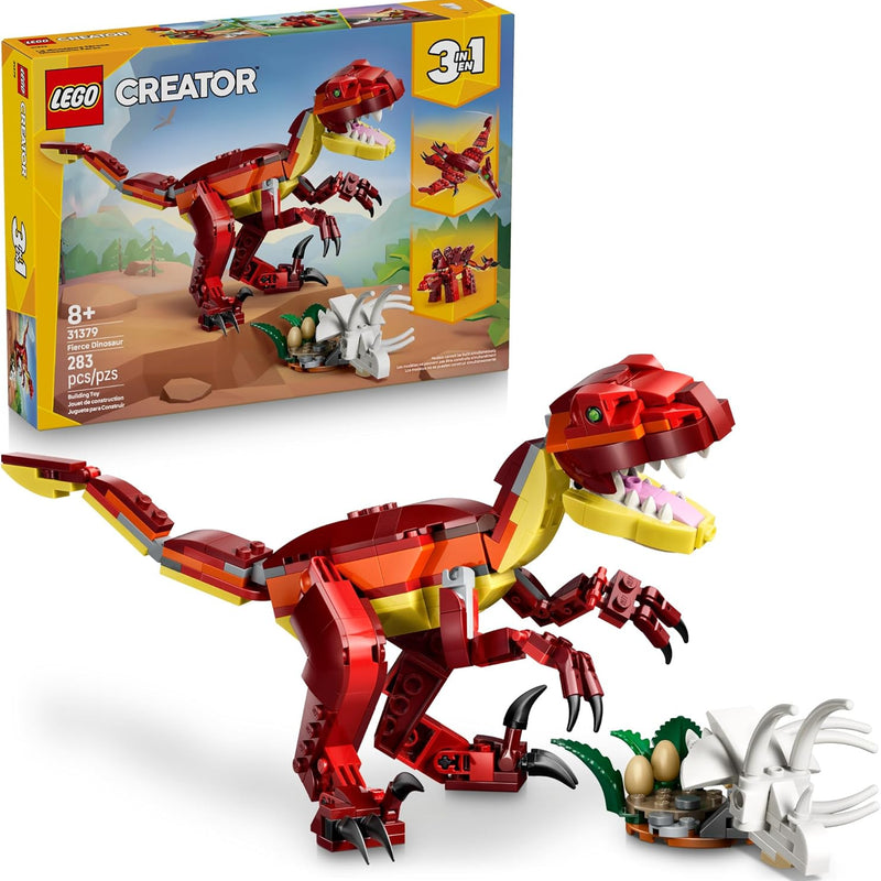 lego creator 3 in 1 fierce dinosaur building toy for kids ages 8 and up