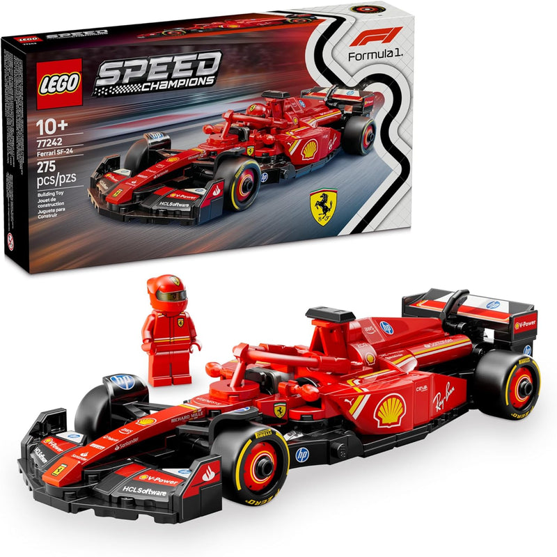 LEGO Speed Champions Ferrari SF-24 F1 Race Car Toy Kit for Kids, Age 10+, Building Set Display Play