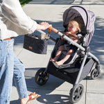 Beautiful Stroller Caddy Organizer With 2 Cup Holders - Zipper Pocket Bag | Luxury Stroller Bag with Universal Fit and Leather Straps - Spacious Accessories Perfectly Fits Doona, Nuna and Uppababy