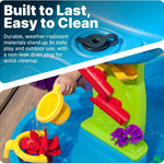 Step2 Rain Showers Splash Pond Toddler Water Table, Outdoor Kids Water Sensory Table, Ages 18+ Months, 13 Piece Water Toy Accessories, Blue & Green