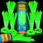 PartySticks Glow Sticks 100pk - 8 Inch Waterproof Glow in the Dark Light Up Sticks - Kid-Safe and Non-Toxic