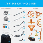 National Geographic Magnetic Marble Run: 75-Piece STEM Building Set for Kids & Adults with Magnetic Track
